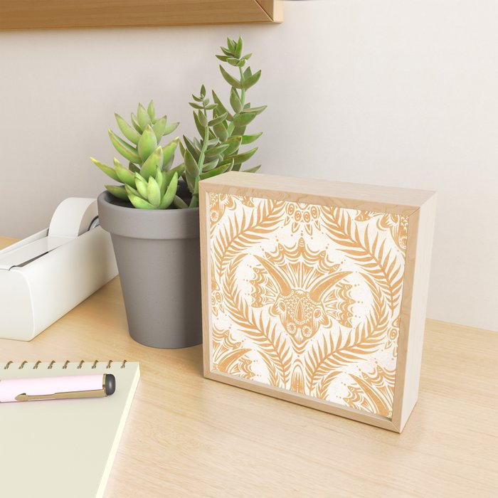 Triceratops Damask - Golden Mini Art Print Gallery Image 2