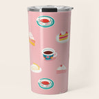 Vintage sweet dessert tea food art pattern Travel Mug Gallery Image 1