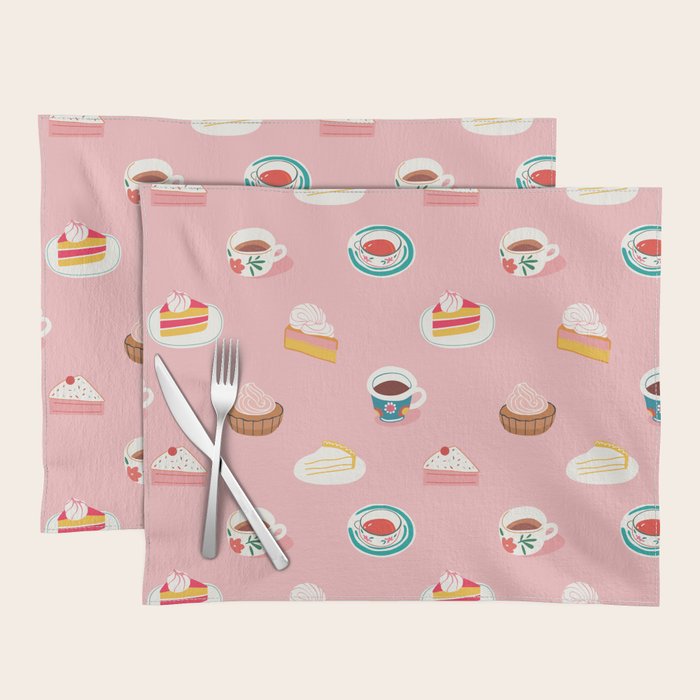 Vintage sweet dessert tea food art pattern Placemat Gallery Image 1
