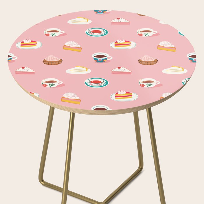 Vintage sweet dessert tea food art pattern Side Table Gallery Image 2
