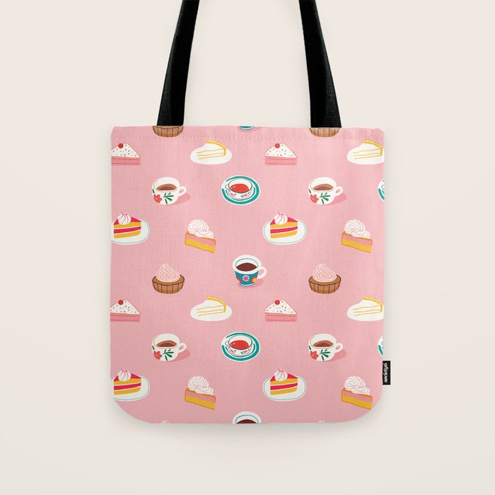 Vintage sweet dessert tea food art pattern Tote Bag Gallery Image 1