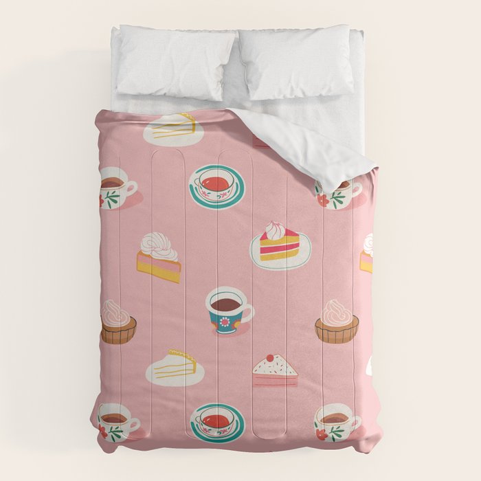 Vintage sweet dessert tea food art pattern Comforter Gallery Image 6