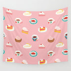 Vintage sweet dessert tea food art pattern Wall Tapestry Gallery Image 4