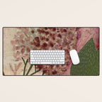 Garden Lilac Flower Painting in Purple & Peach Desk Mat Gallery Image 1