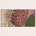 Garden Lilac Flower Painting in Purple & Peach Desk Mat Gallery Image 3