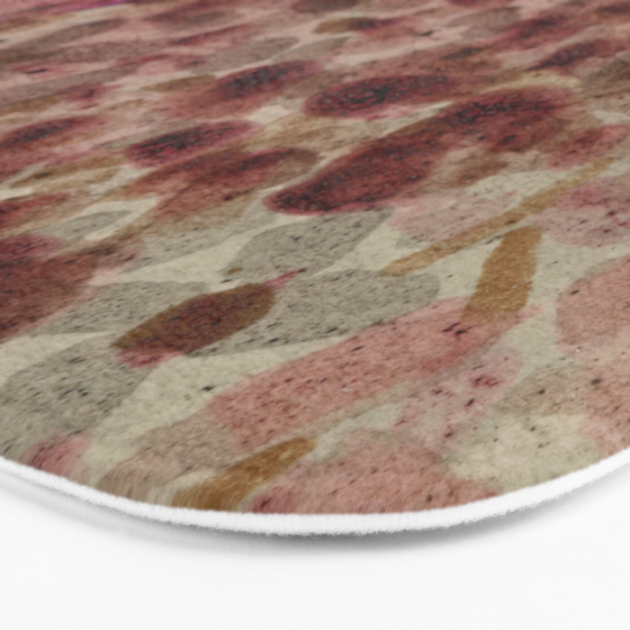 Garden Lilac Flower Painting in Purple & Peach Bath Mat Gallery Image 3