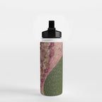 Garden Lilac Flower Painting in Purple & Peach Water Bottle Gallery Image 2