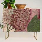 Garden Lilac Flower Painting in Purple & Peach Credenza Gallery Image 1