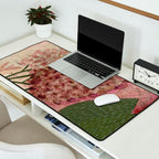 Garden Lilac Flower Painting in Purple & Peach Desk Mat Gallery Image 2