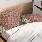 Garden Lilac Flower Painting in Purple & Peach Pillow Sham Gallery Image 2