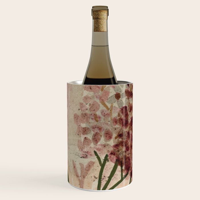 Garden Lilac Flower Painting in Purple & Peach Wine Chiller Gallery Image 2