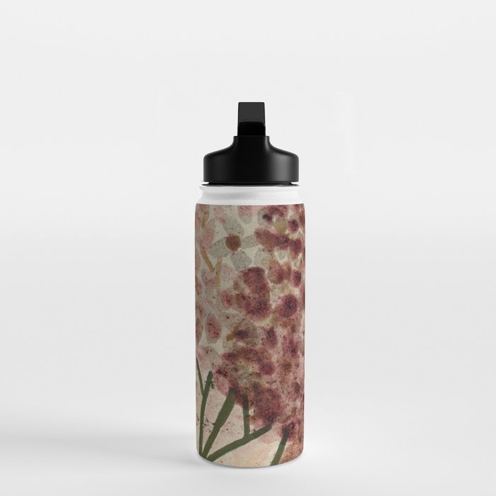 Garden Lilac Flower Painting in Purple & Peach Water Bottle Gallery Image 3