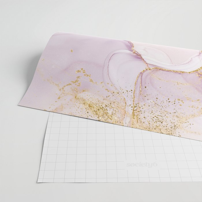 Blush Pink And Gold Alcohol Ink Marble Wrapping Paper Gallery Image 2