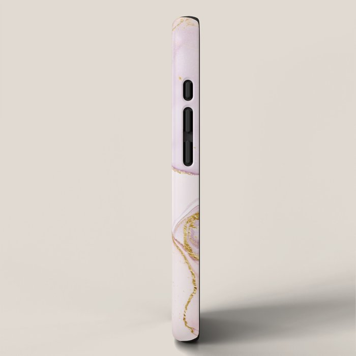 Blush Pink And Gold Alcohol Ink Marble iPhone Case Gallery Image 2