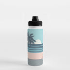 Surfer Graphic Beach Palm-Tree Camper-Van Art Water Bottle Gallery Image 3