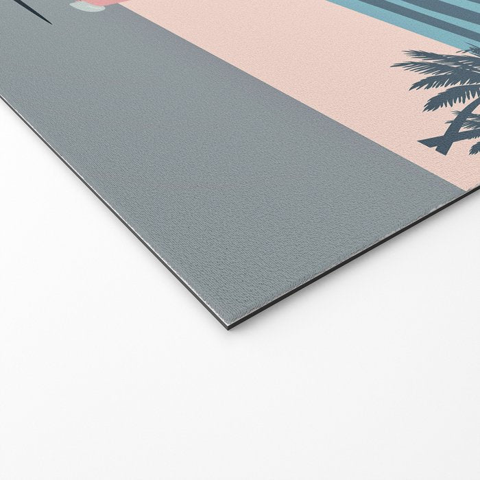 Surfer Graphic Beach Palm-Tree Camper-Van Art Welcome Mat Gallery Image 2