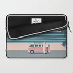 Surfer Graphic Beach Palm-Tree Camper-Van Art Laptop Sleeve Gallery Image 2