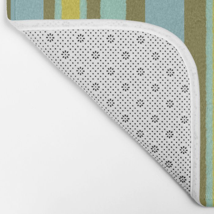 Geometric Portal 1 in Chartreuse Olive Blue Bath Mat Gallery Image 2