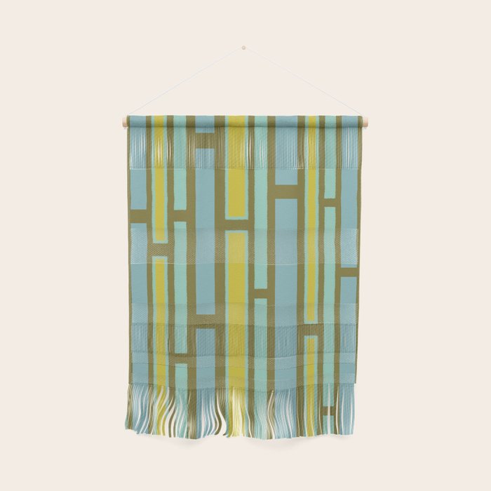 Geometric Portal 1 in Chartreuse Olive Blue Wall Hanging Gallery Image 1