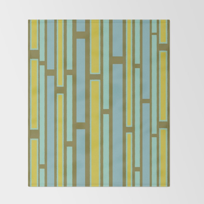 Geometric Portal 1 in Chartreuse Olive Blue Throw Blanket Gallery Image 2