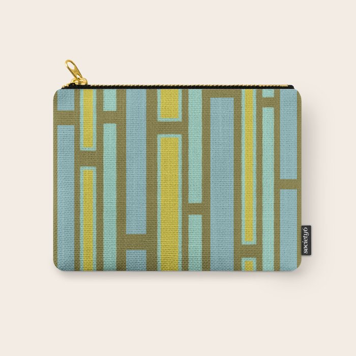Geometric Portal 1 in Chartreuse Olive Blue Carry All Pouch Gallery Image 1