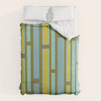 Geometric Portal 1 in Chartreuse Olive Blue Duvet Cover Gallery Image 6