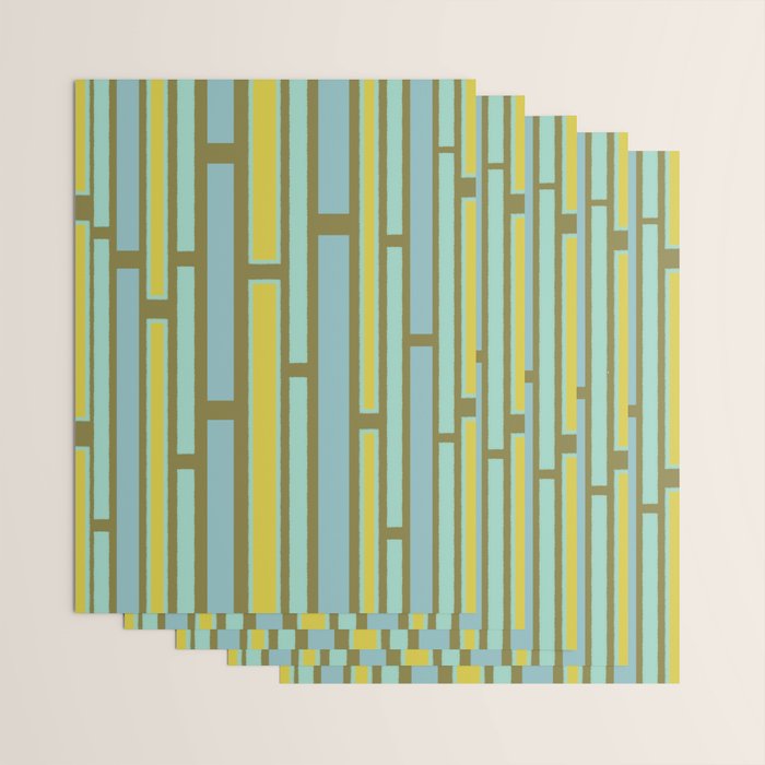 Geometric Portal 1 in Chartreuse Olive Blue Wrapping Paper Gallery Image 3