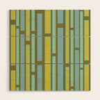 Geometric Portal 1 in Chartreuse Olive Blue Wood Wall Art Gallery Image 1