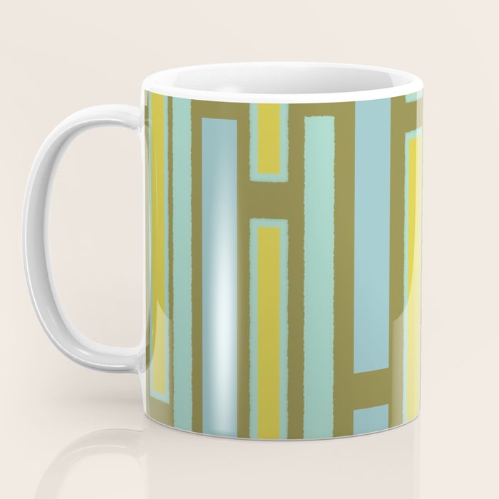 Geometric Portal 1 in Chartreuse Olive Blue Coffee Mug Gallery Image 3
