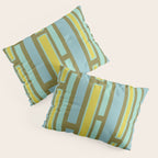 Geometric Portal 1 in Chartreuse Olive Blue Pillow Sham Gallery Image 3