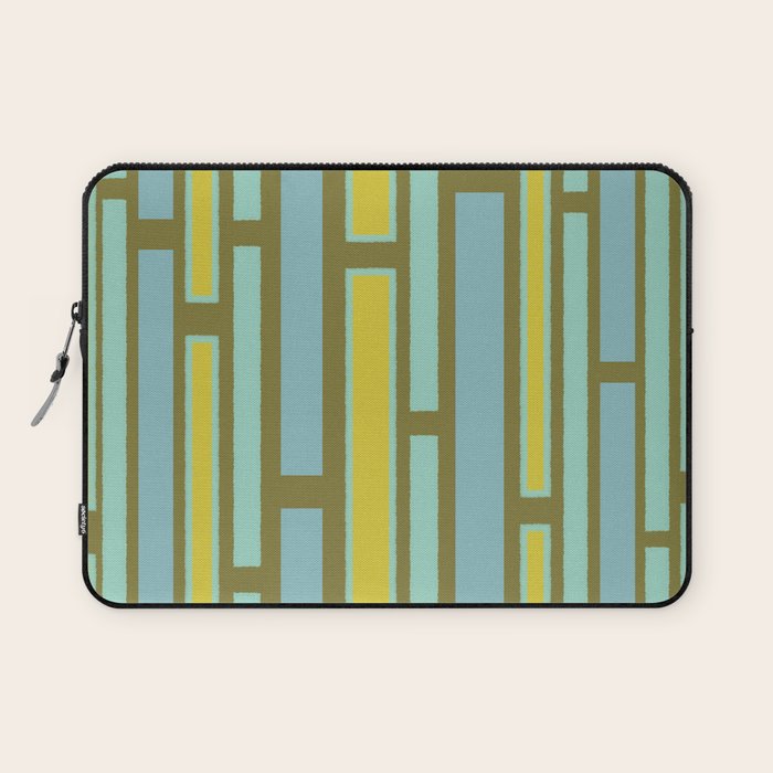 Geometric Portal 1 in Chartreuse Olive Blue Laptop Sleeve Gallery Image 1
