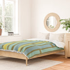 Geometric Portal 1 in Chartreuse Olive Blue Duvet Cover Gallery Image 2