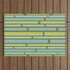 Geometric Portal 1 in Chartreuse Olive Blue Outdoor Rug Gallery Image 1