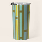 Geometric Portal 1 in Chartreuse Olive Blue Travel Mug Gallery Image 3