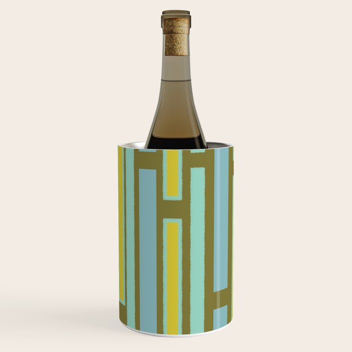 Geometric Portal 1 in Chartreuse Olive Blue Wine Chiller Gallery Image 2