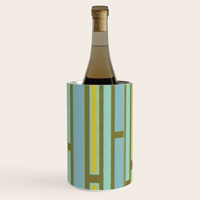 Geometric Portal 1 in Chartreuse Olive Blue Wine Chiller Gallery Image 3