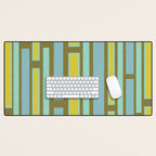 Geometric Portal 1 in Chartreuse Olive Blue Desk Mat Gallery Image 1