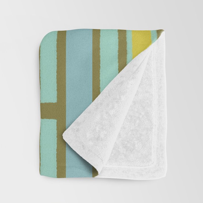 Geometric Portal 1 in Chartreuse Olive Blue Throw Blanket Gallery Image 3