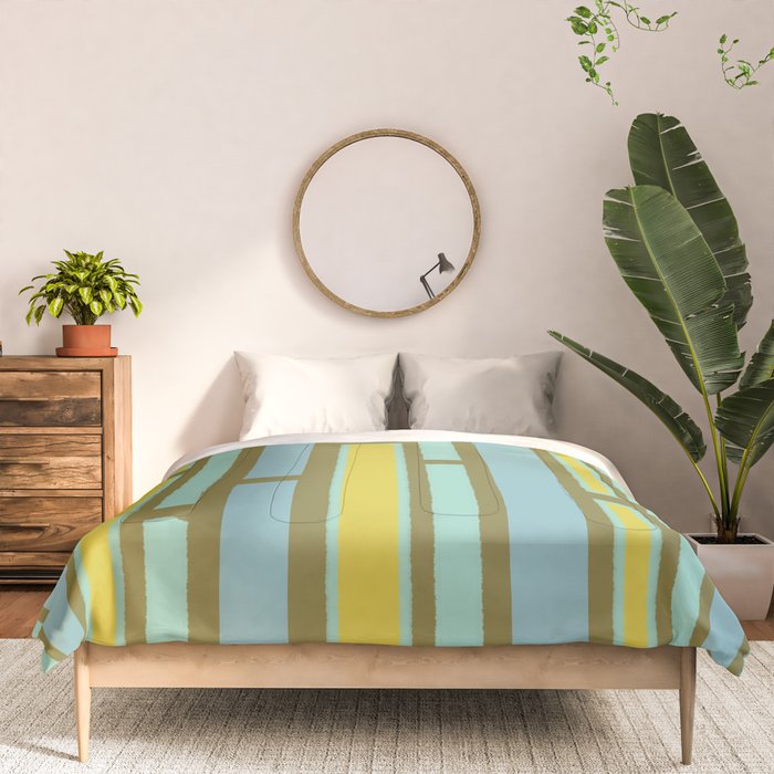 Geometric Portal 1 in Chartreuse Olive Blue Comforter Gallery Image 3