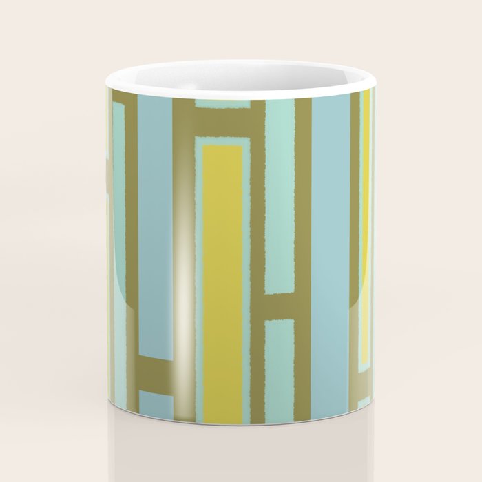 Geometric Portal 1 in Chartreuse Olive Blue Coffee Mug Gallery Image 4