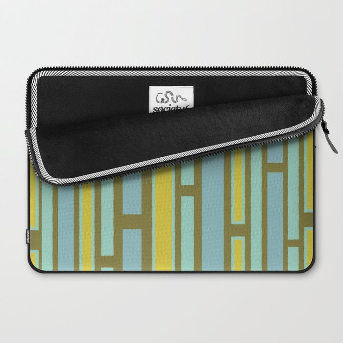 Geometric Portal 1 in Chartreuse Olive Blue Laptop Sleeve Gallery Image 2