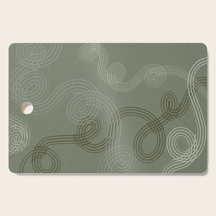 calming essentials loops sage green Cutting Board Gallery Image 1