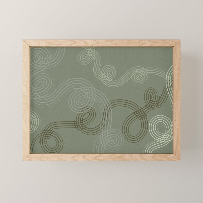calming essentials loops sage green Mini Art Print Gallery Image 1