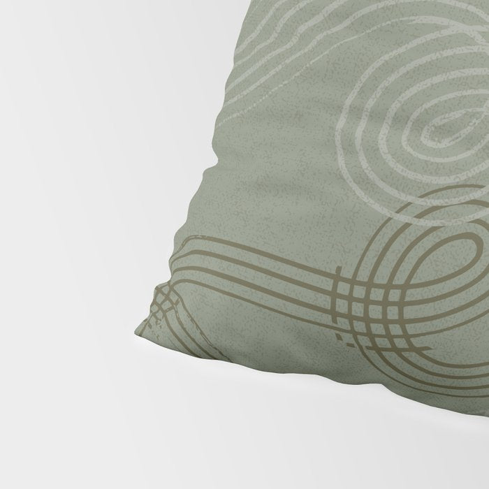 calming essentials loops sage green Pillow Sham Gallery Image 4