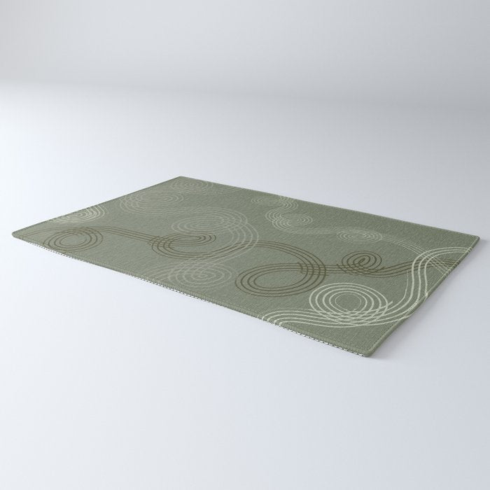 calming essentials loops sage green Rug Gallery Image 3
