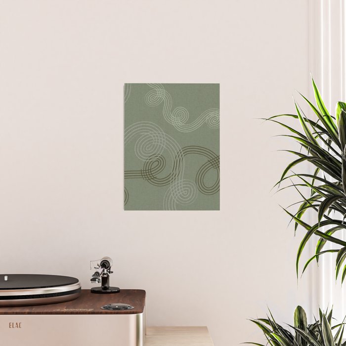 calming essentials loops sage green Poster Gallery Image 2