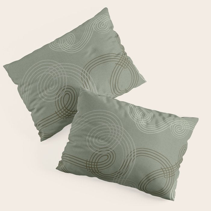 calming essentials loops sage green Pillow Sham Gallery Image 3