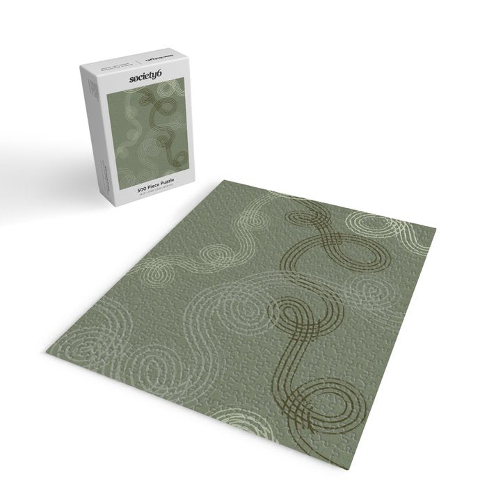calming essentials loops sage green Jigsaw Puzzle Gallery Image 2