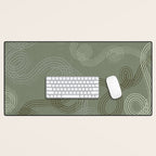 calming essentials loops sage green Desk Mat Gallery Image 1