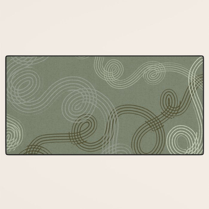 calming essentials loops sage green Desk Mat Gallery Image 3